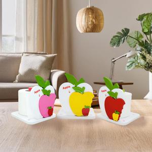 애플 사과 인테리어 우드 두루마리 휴지 꽂이 걸이 페퍼홀더