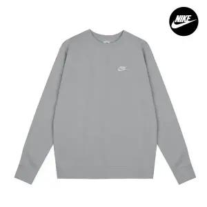 나이키 스몰로고 남자 여성 기모 맨투맨 긴팔티셔츠 그레이 BV2662-074