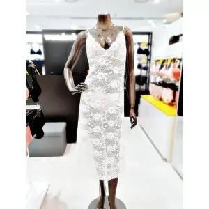 갤러리아 웨딩라인 화이트 섹시핏 올오버 레이스 맥시 롱슬립 WBWFS3I11T