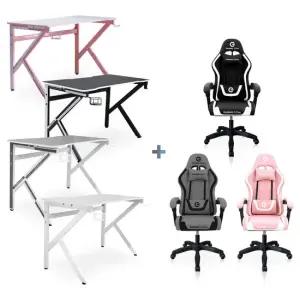 K타이탄+라이트지타이탄 게이밍 책상의자 세트 1200 발받침X