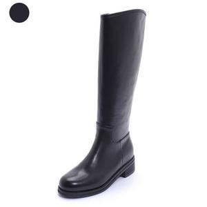 [갤러리아] 세라 여성 소가죽 캐주얼 와이드핏 웨이브 롱 부츠 단화 A22L601 검정 4CM