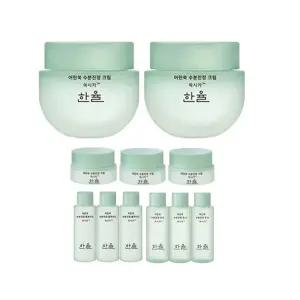 한율 어린쑥수분진정크림 55ml, 2개 + 증정 (크림 10ml,3개+플루이드 18ml,3개+토너 18ml,3개 )