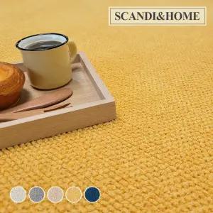 스칸디앤홈 관리쉬운 시큐어 슬러브 단모 러그 거실 카페트 썬옐로우 150x200