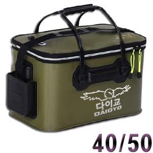 바다 낚시 밑밥통 고기 살림통 크릴백 키퍼 바칸 보조가방 접이식 물고기 보관통 40 50