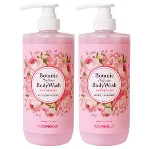 (1+1)푸드어홀릭 보타닉 퍼퓸 바디워시 로즈 캐모마일 800ml/향이좋은 대용량 클렌저
