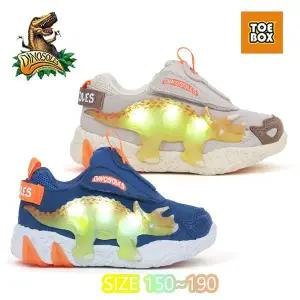 [토박스](강남점)[다이노솔즈]반짝반짝 라이팅 트리케라 3D 벨크로  공룡운동화  DNKCD3TSTK11 2색상