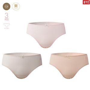 BYC 부드러운 60수 면스판 여성 미디팬티 3매세트