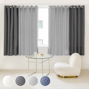 [라이크홈]다운필 바람막이 항균 3중 방한커튼 작은창 그레이