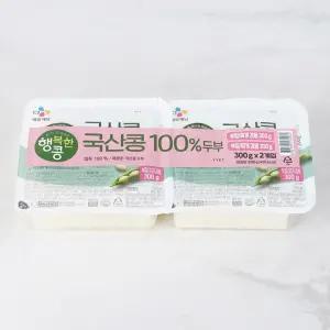 CJ 행복한콩 국산콩100%두부(부침용+찌개용) 300g*2개