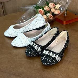 여성 트위드 진주 플랫 구두 펌프스 단화 정장구두 ev205
