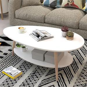 오머 원목다리 2단 타원 거실테이블 소파테이블 좌탁