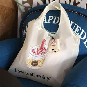 [QN7UX676]민이네 커피 폴딩 에코백 장바구니 보조가방