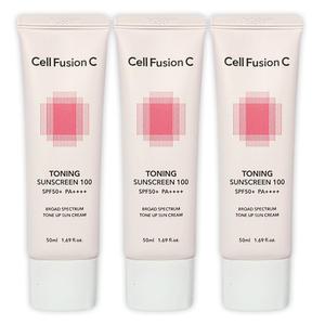 셀퓨전씨 토닝 썬스크린 100 톤업 썬크림 SPF50+ PA++++ 50ml 3개