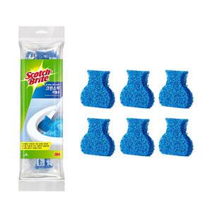 3M 스카치브라이트 크린스틱 리필용 세제가 들어있는 교체형 변기 수세미 (리필6입)