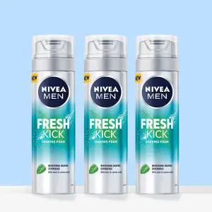 [니베아]니베아 맨 프레시 킥 쉐이빙 폼 면도크림 200ml x 3개