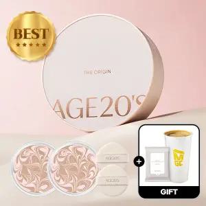 (40%+7%묶음할인/커피쿠폰+클렌징티슈)에이지투웨니스 디오리진 에센스 팩트(핑크/화이트) 본품+리필