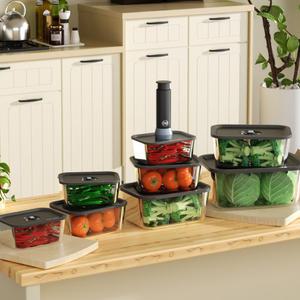 오라플 진공 유리 밀폐용기 3종세트 전자렌지 냉동 보관 반찬통