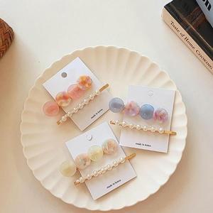 여자 헤어핀 실핀 쁘띠 마블 진주 동글 세트