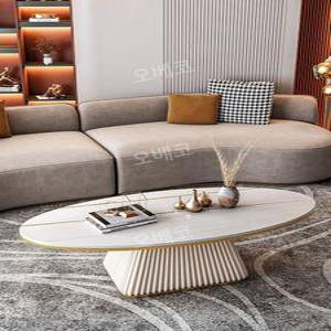 타원형쇼파테이블 라운드좌탁 대리석 거실 높은 노르딕 인테리어