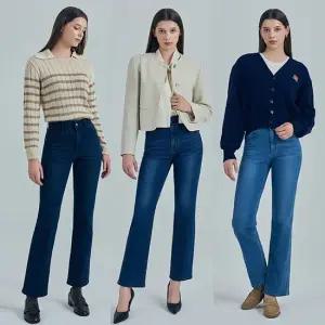 뱅뱅 24FW 가을 여성 라이크라 스트레이트 데님 3종