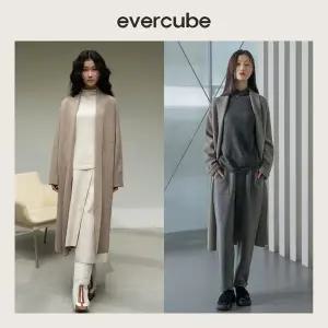 [런칭가799000원]에바큐브 캐시미어 헤링본 코트