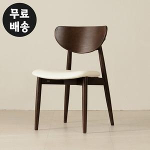 [벤티스가구]카일 고무나무 원목 가죽 식탁 의자 체어 디자인 체어 CHAIR 인테리어(아이보리)