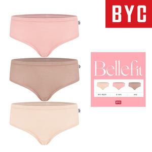 BYC 여성 순면 미디 삼각팬티 3종세트 WCS2198