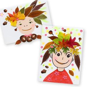 (포장 단위:10인용)가을 명화 행복한 미소단풍잎그림 꾸미기 클레이얼굴꾸미기 공작장난감 놀이 만들기 만