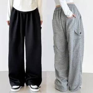 [하프클럽/]카펜더 스트링 와이드 트레이닝바지 조거핏 통바지 포켓 허리밴