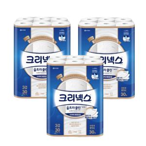 크리넥스 울트라 클린 화이트 아쿠아 비데3겹 30m (30롤) 3팩