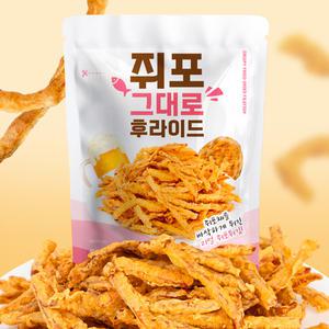 [프리본] 바삭하게 튀겨낸 리얼 쥐포튀김 쥐포 그대로 후라이드 50g, 5봉/10봉