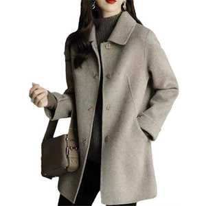 여성 반코트 루즈핏 하프코트 외투 모직코트 자켓 아우터 패딩