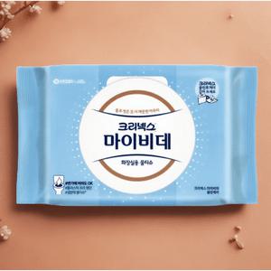 크리넥스 마이비데 클린케어 캡형 56매 9개 화장실용 물티슈