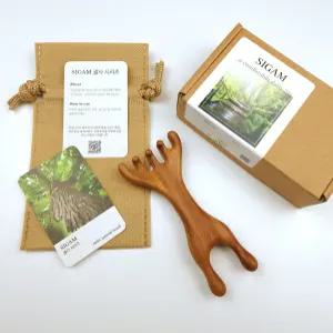 시감마켓 나무로 투웨이 두피 얼굴 괄사 마사지기 빗