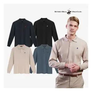 [비버리힐스폴로클럽] 남성 베이직 PK카라 긴팔티셔츠 4종택1