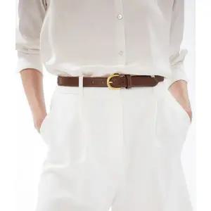 [헤지스](대구신세계)[백화점BEST][길이조절가능] 브라운 골드버클 소가죽 여성 벨트 24mm HJBE5E406W3