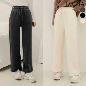 [하프클럽/] 여자 겨울 코듀로이 양기모 밍크 빅사이즈 밴딩 통바지 와이드