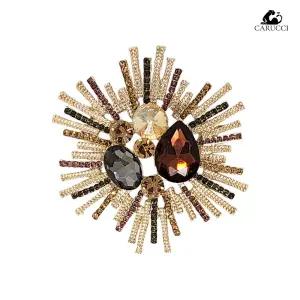 [롯데백화점]카루치 골드 금빛 헤일로 브로치 고급_한복_패션 브로치