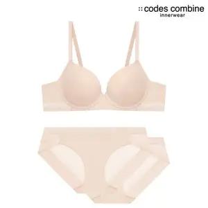 [롯데백화점]코데즈컴바인 이너웨어 노와이어 브라1 + 팬티2 세트 CEWBRBP162-LP