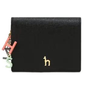 [헤지스](광주신세계)[25SS]블랙 퍼피장식 소가죽 반지갑 HIWA5E617BK