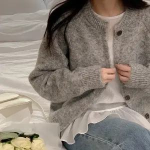 [코코블랑] 우드 헤어리 루즈 가디건