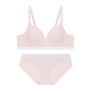 에어로쿨 컴포트핏 노와이어 브라 팬티 세트 - 페일핑크