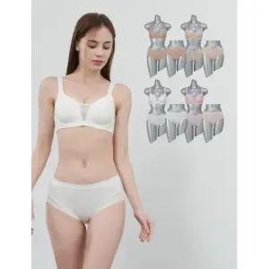 [푸마 바디웨어] 여성 노와이어 풀커버 몰드 브라팬티+세컨팬티 12종세트