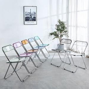 [로에드] 아크릴 접이식 투명의자 인테리어 카페 의자 간이 체어 투명