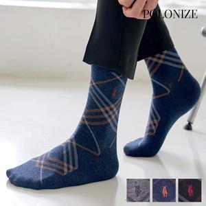 [폴로나이즈] 체크패턴 비즈니스 맨삭스 남성 양말 1켤레