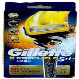 [질레트] 질레트 퓨전 프로쉴드 매뉴얼 옐로우 면도기 (2up)