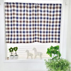 빅체크브라운 주방 바란스커튼 주문제작상품