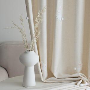 프리미엄 키즈커튼 아이방 꿈꾸는토끼 봉봉패치 항균 발수 사계절커튼 기본핀형 2color