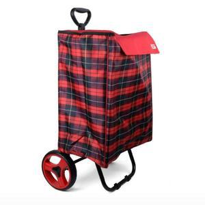 구르마 바퀴세련 시장 패브릭 튼튼한 카트 레드체크