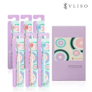 VLISO 브리소 마이크로와이드 토탈케어 6개입 부드러운 칫솔 임산부 잇몸 미세모 이중미세모